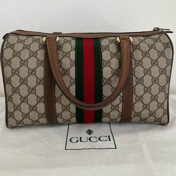 Gucci Sherry Line Boston Bag Old Version EUC Circa 1980’s Italy - Picture 4 of 17